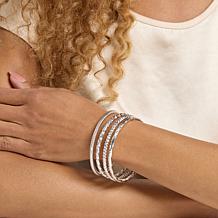 Bellezza Bronze Set of 4 Textured Slip-On Bangles