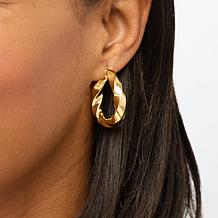 Bellezza Bronze Small Twist Triangle Hoop Earrings