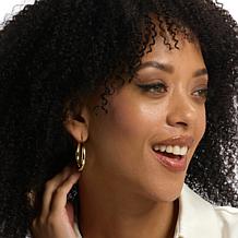 Bellezza Bronze Sparkle and Polished Hoop Earrings Set