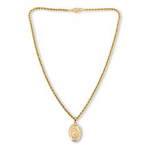 Bellezza Bronze St. Christopher Medallion Pendant with Chain