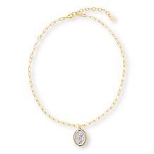 Bellezza Bronze St. Michael Round Pendant Drop 18" Chain Necklace