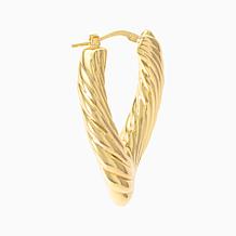 Bellezza Bronze Striped Electroformed Hoop Earrings