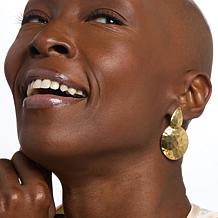 Bellezza Bronze Teardrop Hammered Drop Earrings