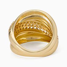 Bellezza Bronze White Topaz Twist Wrap Ring 