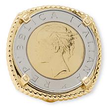 Bellezza Genuine 500 Lira Coin Gold-Tone Ring