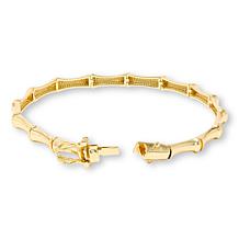 Bellezza Goldtone Bronze Bamboo Design Curved Bracelet