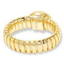 Bellezza Goldtone Bronze Black Onyx Ridged Ring