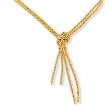 Bellezza Goldtone Multi-Rope Chain Textured "Scarf" Necklace