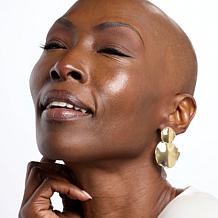 Bellezza Graduated Hammered Disc Dangle Earrings