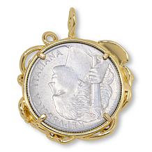 Bellezza Grape Vine 5 Lira Coin Bronze Pendant