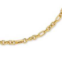 Bellezza Hammered and Polished Oval and Paperclip Chain Necklace
