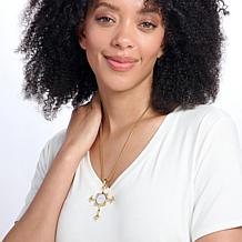 Bellezza Lamb of God 2-Lire Coin Bronze Cross Pendant Necklace