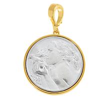 Bellezza Peace on Earth 83.5% Silver 500 Lira Coin Bronze Pendant