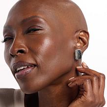 Bellezza Sparkle Bronze Rectangle Earringss