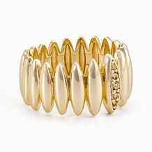 Bellezza White Topaz Bronze Endless Marquise Ring