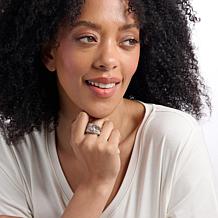 Bellezza White Topaz Plated Bronze Illusion Ring