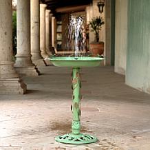 Belmont Gardens Spetta Solar Metal Bird Bath Fountain