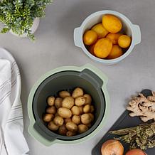 BergHOFF 3-piece Mixing Bowls and Colander Set in Green