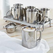 BergHOFF Straight 6pc 18/10 Stainless Steel Mug Set 12 oz.