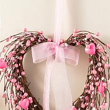 Berry Heart Wreath 17" H x 12" L x 2" W