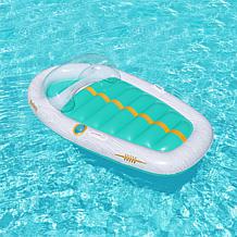 Bestway H2OGO! 7'1" x 46" Vacation Yacht Pool Lounge, White and Green