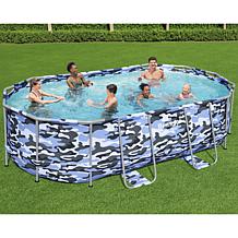 Bestway Steel Pro Max Blue Oval Above-Ground Pool Set