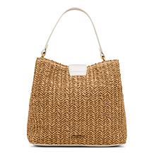 Betsey Johnson Pearl Raffia Bucket Bag