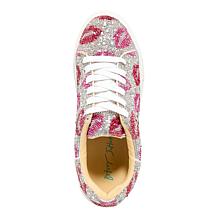 Betsey Johnson Sidny Hearts or Lips Rhinestone Sneaker