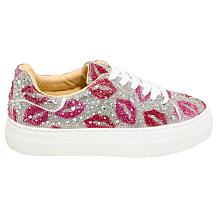 Betsey Johnson Sidny Hearts or Lips Rhinestone Sneaker