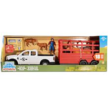 Big Country Toys 18-Piece Truck & Cattle Trailer Playset