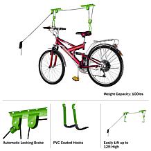 Bike Lane Bike Hoist with Overhead Pulley System 2-Pack