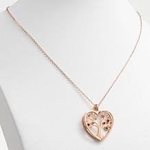 Birthstone Family Tree of Life Heart Necklace