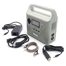 BORIO 60,000mAh Power Station w/AC & USB Outlets, Light, 3-in-1 Cable