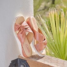 Born Mya Knotted Twist Leather Slide Sandal