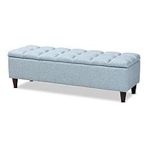 Brette Fabric Upholstered Storage Bench Ottoman