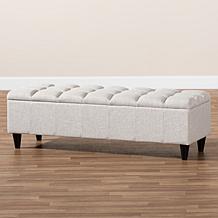 Brette Fabric Upholstered Storage Bench Ottoman