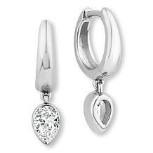 Bright Halo Lab Grown Diamonds 0.6ctw Hugger Hoop Dangle Earrings