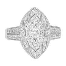Bright Halo Lab Grown Diamonds 1.00 ctw Marquise Ring, 10k Gold