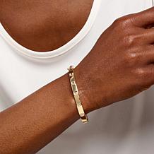 Bright Halo Lab Grown Diamonds 1.25ctw Gold-Plated Bangle Bracelet