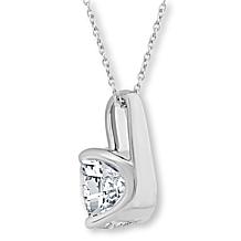 Bright Halo Lab Grown Diamonds 14K Gold 1.5ct Cushion Pendant w/Chain