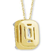 Bright Halo Lab Grown Diamonds 14K Gold 3/4ctw Halo Pendant with Chain