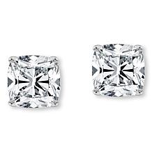 Bright Halo Lab Grown Diamonds 14K Gold 3ctw Cushion Stud Earrings