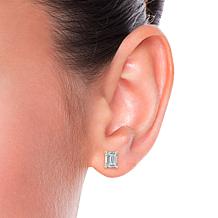 Bright Halo Lab Grown Diamonds 14K Gold 4ctw Emerald-Cut Stud Earrings