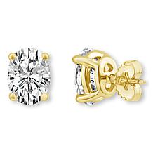 Bright Halo Lab Grown Diamonds 14K Gold 4ctw Round Stud Earrings