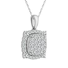 Bright Halo Lab Grown Diamonds 1.50ctw Cushion Halo Cluster Pendant