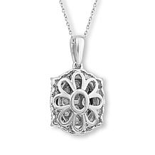 Bright Halo Lab Grown Diamonds 1.50ctw Oval Halo Cluster Pendant