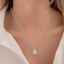 Bright Halo Lab Grown Diamonds 1.50ctw Oval Halo Cluster Pendant