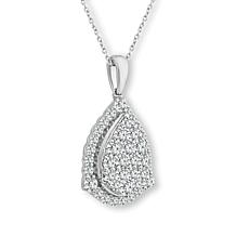 Bright Halo Lab Grown Diamonds 1.51ctw Pear Halo Cluster Pendant