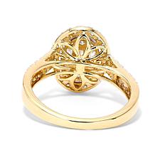 Bright Halo Lab Grown Diamonds 1ctw 14K Oval Cluster Ring