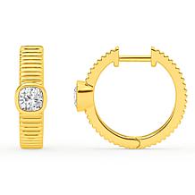 Bright Halo Lab Grown Diamonds 1ctw Cushion Cut Hoop Earrings